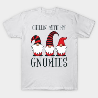 Chillin' With My Gnomies Funny Christmas Pun T-Shirt